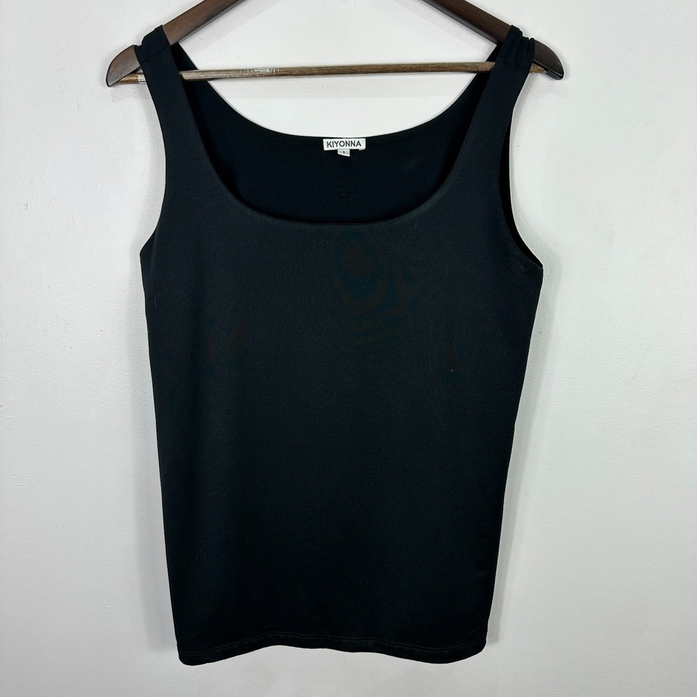 Kiyonna Tank Top 1 Black Minimalist Sleeveless Basic Stretch Layer Capsule